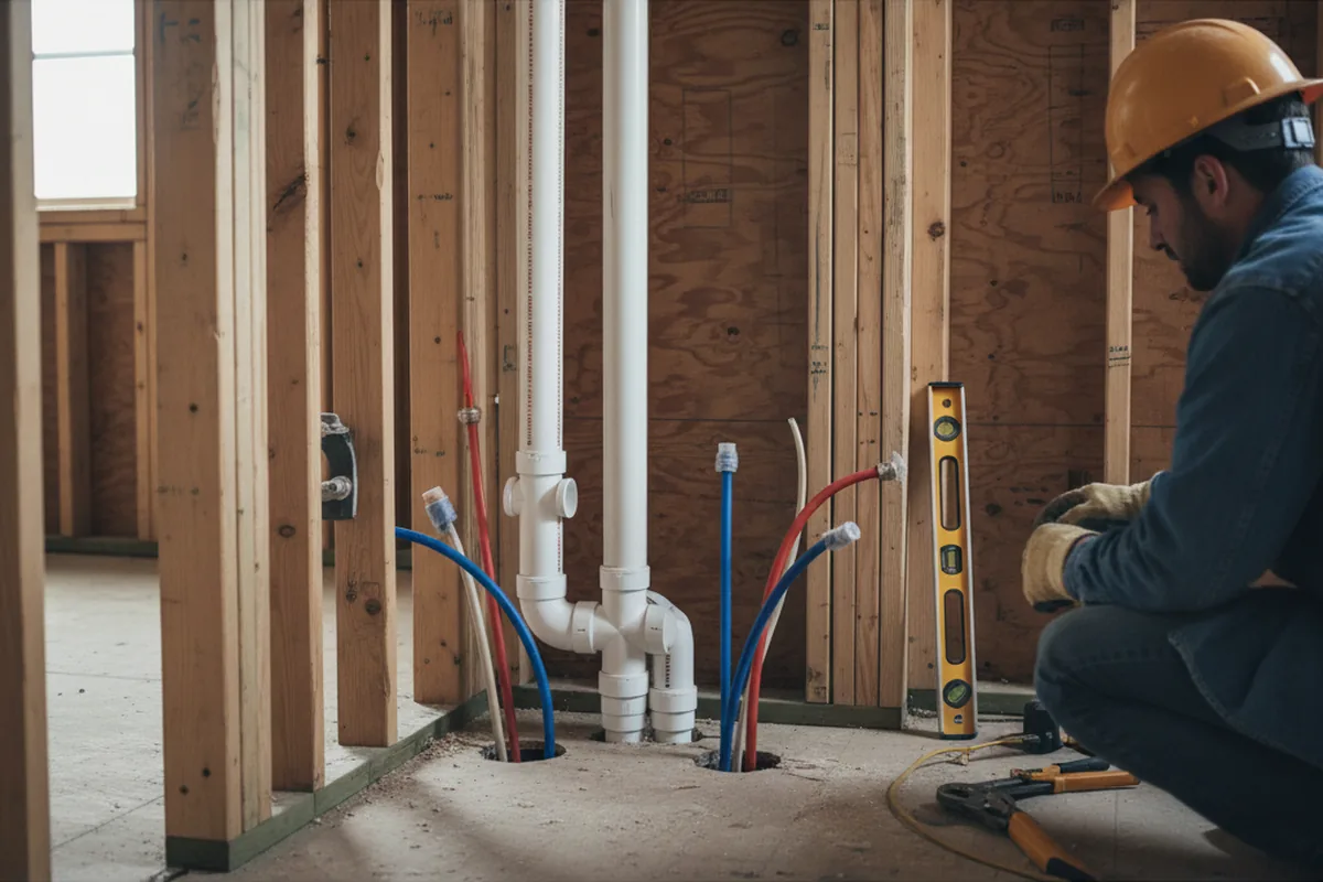 Drain and supply rough-in during Toilet Repair and Installation in Midland